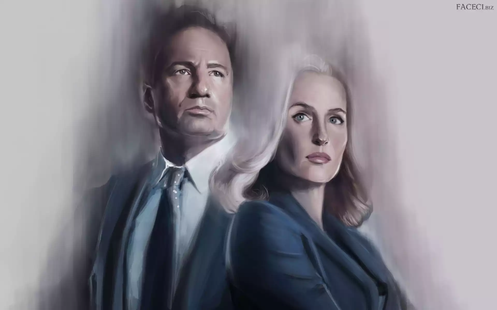 Aktorka, Serial, Z archiwum X, David Duchovny, Grafika, Aktor, Gillian Anderson